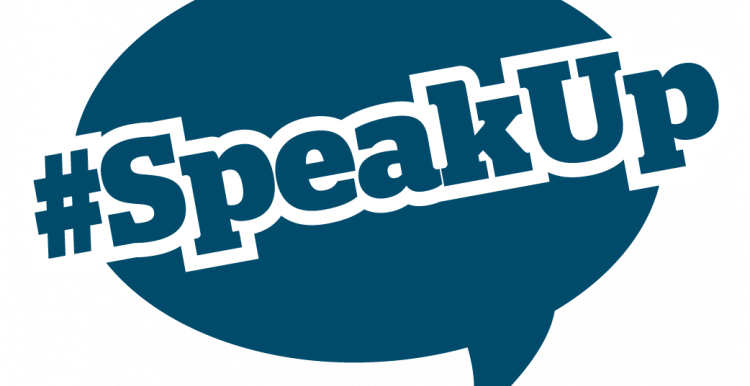 Logo with speak up Logo with speak up