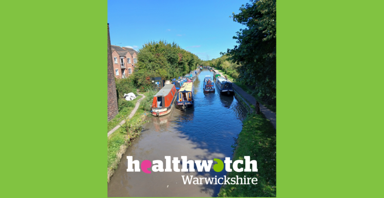 Canal boats, blue sky and trees
