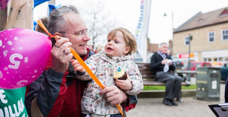 Grandad with girl toddler