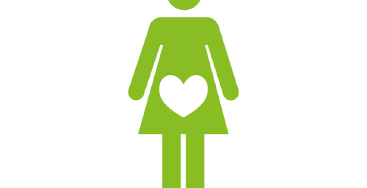 symbol of a female with a heart inside