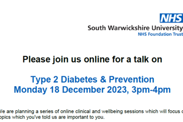 SWFT NHS Online diabetes talk 18 December 3pm