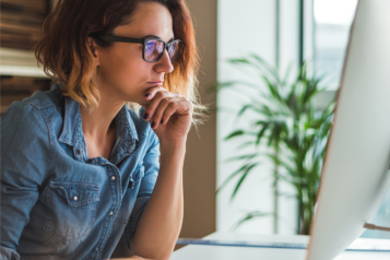 women looking at a laptop