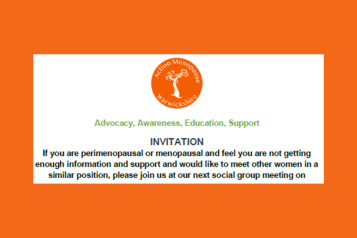 Invitation for Action Menopause Warwickshire social group