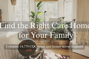 Text saying find the right care home for your family