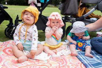 Babies and toddlers outside