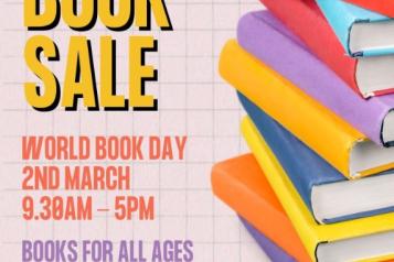 Poster to advertise Chase Meadow Book Sale