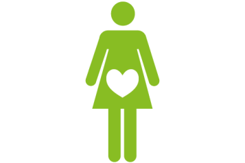 symbol of a female with a heart inside