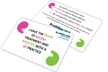 Rights to access -  a card you can show your GP if you do not have an address