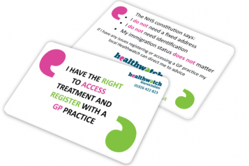 Rights to access - a card you can show your GP if you do not have an address