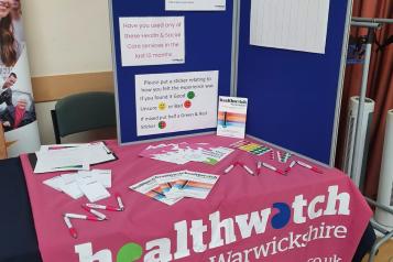 Our Healthwatch Warwickshire stall