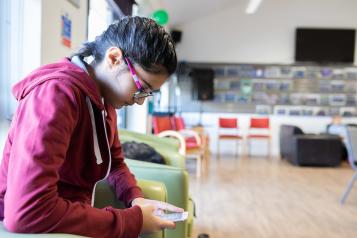 Girl checking her phone