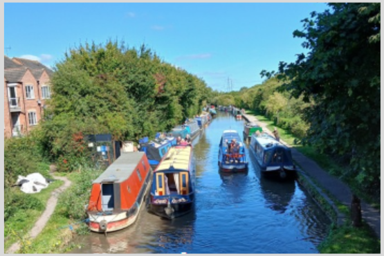 Canal with canal boats