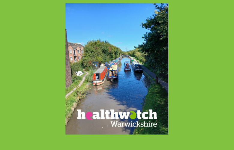 Canal boats, blue sky and trees