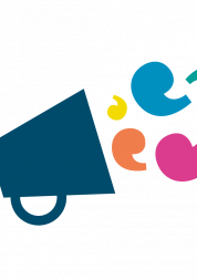 Standing Conference logo - picture  of a megaphone with speech bubble