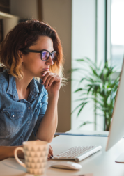women looking at a laptop