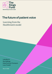 Report cover Kings Fund 'Learning from Healthwatch' 